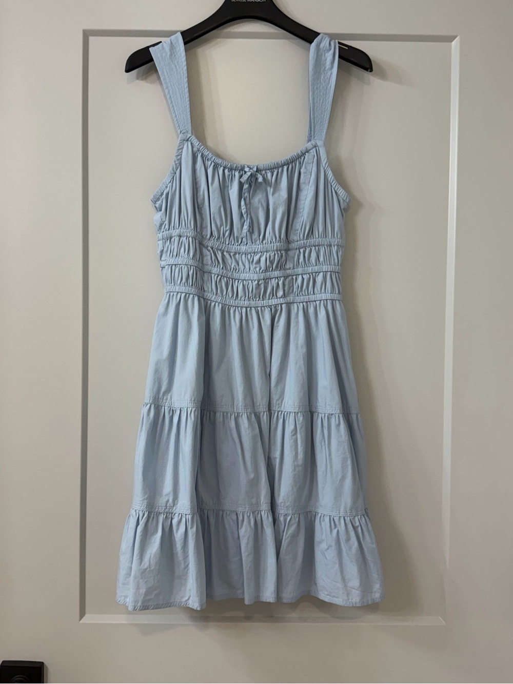 Aritzia Light Blue Tiered Smocked Sundress